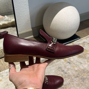 Celine loafers with chain burgundy